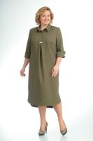 Front view photo of pleated shirt dress