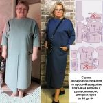 According to a simple pattern of a dress with a zipper with a kimono sleeve - sewn by a subscriber elenapodsnezhnik2019