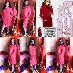 Photo on a pattern of large sizes of a hoodie dress with a hood