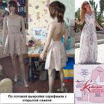 En la foto, mire el vestido de verano cosido según este patrón del cliente Yana Voilova: