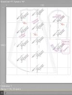 Schema zum Zusammenstellen eines Tunika-Musters auf A4-Blättern - Blatt 1, Größen 40-52