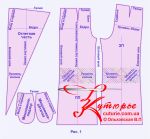 Vzory jednoduchých volných dámských kalhot s odepínacím detailem, obr. 1