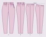 Pattern seven by eight trousers of carrots for sizes from 42 to 62