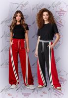 Выкройка простых спортивных свободных брюк с лампасами фото 2