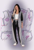 Выкройка двубортного гибридного жакета с капюшоном фото 3