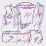 Выкройка женского двубортного пиджака-худи вид