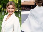 Embroidery on a jacket-cape in the outfit of Zelensky's wife