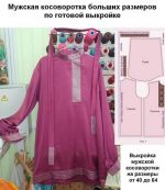 Irina Smirnova sent a photo of a sewn men's kosovorotka according to this pattern