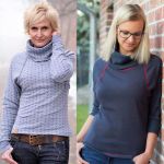 Muster eines einfachen Damen-Rollkragen-T-Shirts-Sweatshirt-Raglan-Damenfotos 4