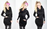 Pattern of a cut-off hoodie dress with pockets photo1