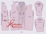 Jednoduché vzory kokonových šatů s inverzním řasením od krku Obr 1