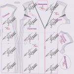 Kreslení vzorů, které jsou vytištěny ze vzorů PDF pro šití letních šatů vlastníma rukama