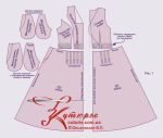 Jednostavni uzorci odsječenog sarafana s naborima na suknji (slika 1)