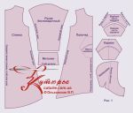 Ein kompletter Schnittmustersatz für ein Sweatshirtkleid, A-Linie, Kapuzenpullover – Fäustlinge