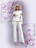 Выкройка платья и жакета с юбкой/баской со складками фото 3