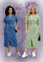 Выкройка простого платья-рубашки с асимметричною юбкою фото 3