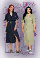 Выкройка платья-рубашки с асимметричною юбкою фото4