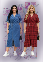 Простая выкройка платья-рубашки с асимметричною юбкою фото5