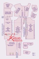 Выкройка платья-рубашки с прямой асимметричной юбкою рис 1