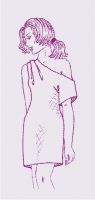выкройка платья-кимоно со спущенным плечом 42-48 рисунок вида