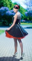 Foto de un vestido de verano de tal estilo que se puede coser según un patrón.