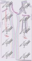 Pattern of the back and shelves for a straight dress sheath-turtleneck