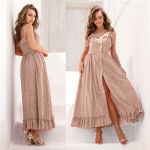Letní vzor letní šaty s ramínky rozšířená sukně skládání kapes foto 2