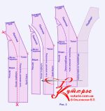 Как раскроить платье футляр с запахом цельнокроеный подборт рис 2