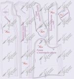 Выкройка платья силуэта кокон с комбинированным рукавом вид