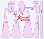 Выкройка платья клёш с рельефами и капюшоном в пол рис 1
