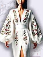 Выкройки простого платья-вышиванки отрезного c пышным рукавом фото 3