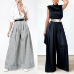 Vzory jednoduchých sukní-nohavíc 2 skladacie vrecká jednodielny opasok foto 3