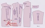 Palto siuvimo raštų rinkinio brėžinys pagal PDF šabloną