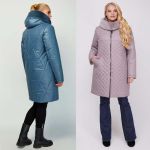 Vzor péřové bundy pro ženy s kapucí na zimu foto 2
