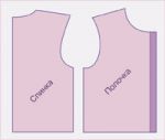 Pattern of the back and shelves of the children's vest