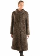Fur coat classic semi-raglan