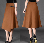 Pattern of a simple asymmetrical flared skirt
