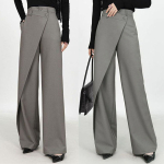 Patterns of women's palazzo trousers with a detachable detail