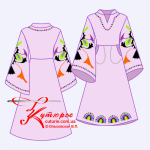 Embroidered dress pattern, cut-off loose