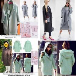 Foto di cappotti autunnali cuciti secondo le istruzioni per i modelli PDF