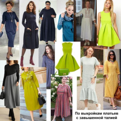 Šaty s vysokým pasem podle konfekčních vzorů Vera Olkhovskaya